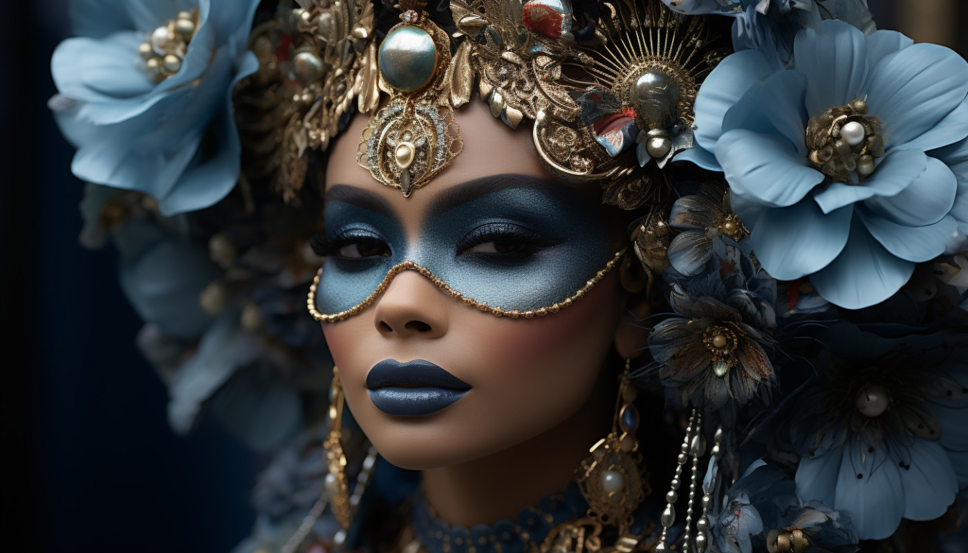 Associer un masque vénitien avec des bijoux pour un look de carnaval